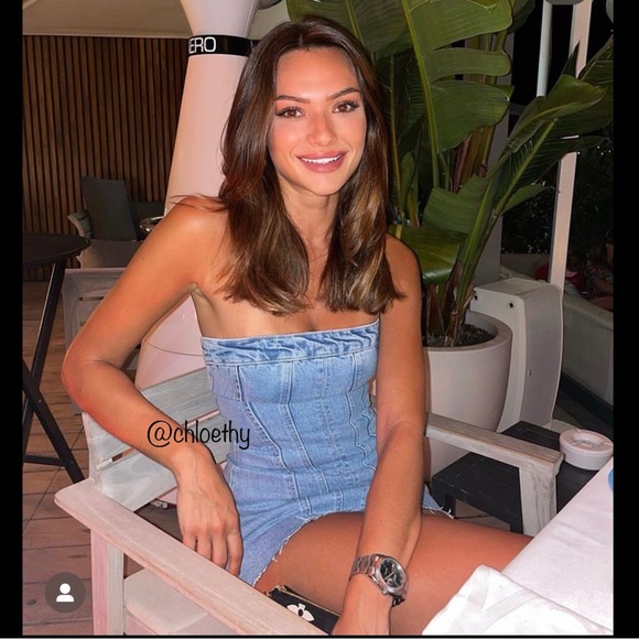 Zara DENIM BANDEAU DRESS - Picture 6 of 16